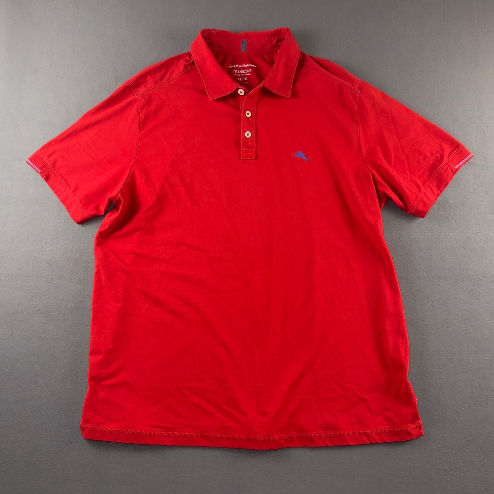 Tommy Bahama IslandZone‎ Red Polo Shirt Mens XL 37.5 Technology T215231